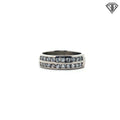 Platinum .75ct F VS2 (2) Row Round Diamond Men Wedding Band 18.3 gram  7mm Size 11