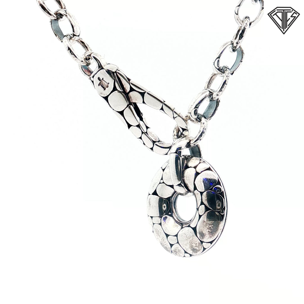 Pre-Loved John Hardy Sterling Silver Kali Link Pebble Charm Necklace
