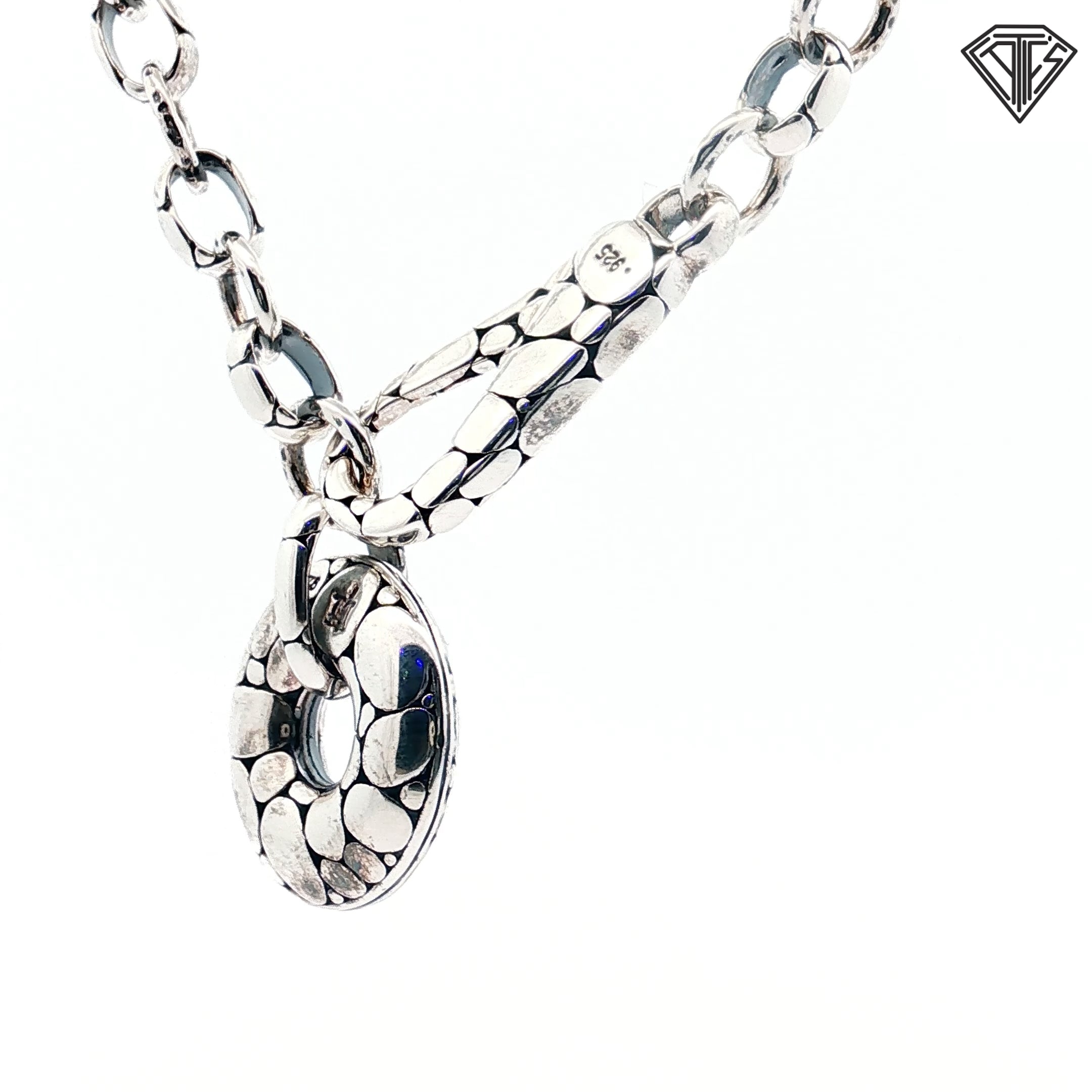 Pre-Loved John Hardy Sterling Silver Kali Link Pebble Charm Necklace
