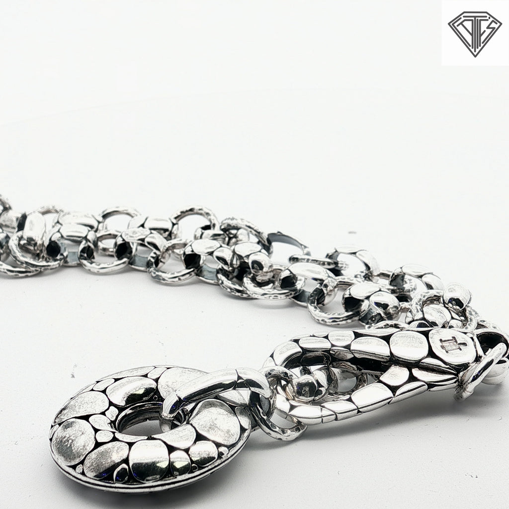Pre-Loved John Hardy Sterling Silver Kali Link Pebble Charm Necklace