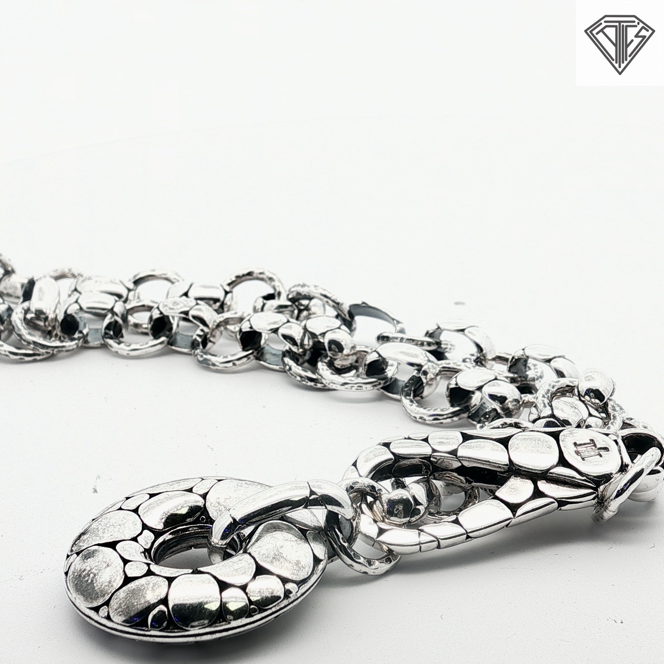 Pre-Loved John Hardy Sterling Silver Kali Link Pebble Charm Necklace