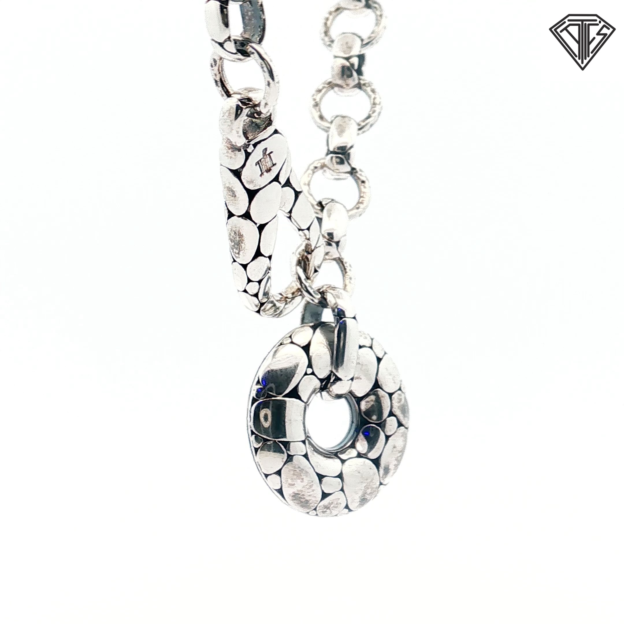 Pre-Loved John Hardy Sterling Silver Kali Link Pebble Charm Necklace