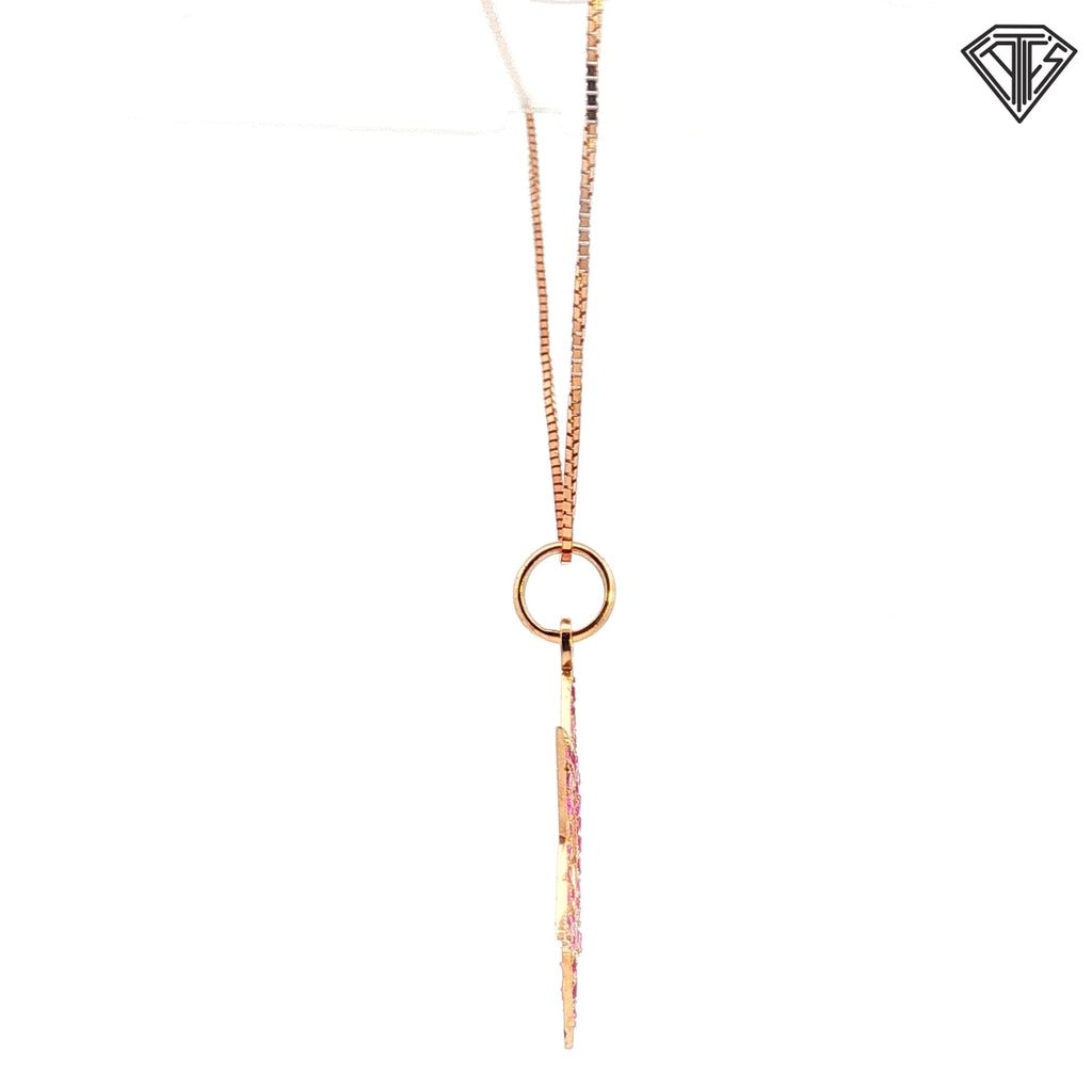 18k Yellow Gold 1.50ct Round Rubies Star of David with 22"inch Adjustable Necklace