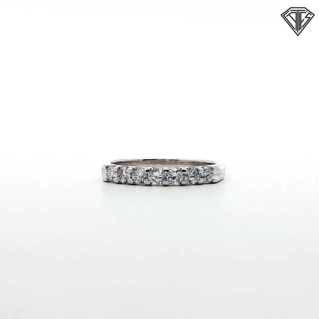 14k White Gold .75ct G VS2 (7) Round Diamond Wedding Band Size 7.5