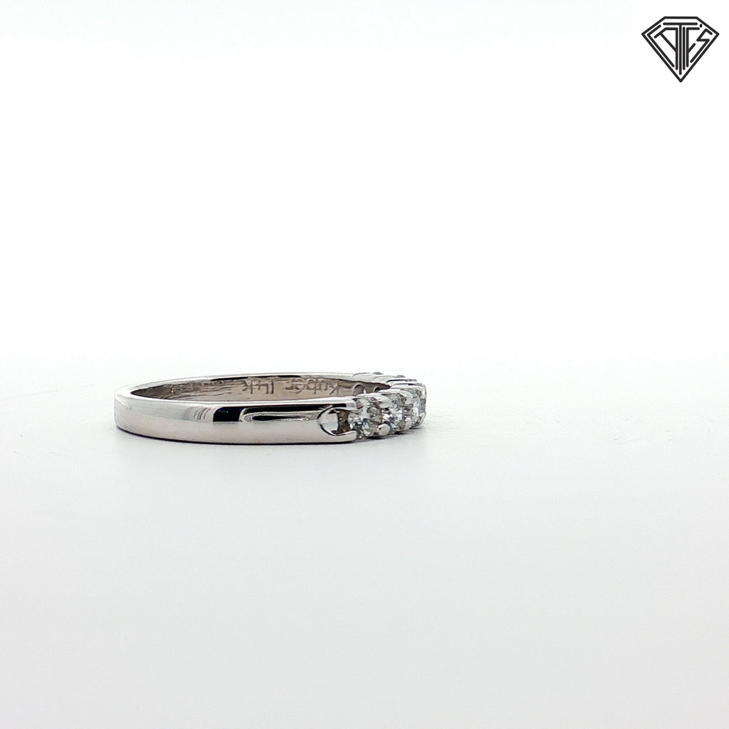 14k White Gold .75ct G VS2 (7) Round Diamond Wedding Band Size 7.5