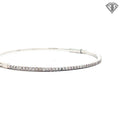 14k White Gold .50ct F VS2 Round Diamond Bangle Bracelet 1.5mm  6"inch