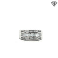 14k White Gold 1.00ct F VS2 Baguette/ Round Diamond Total Weight Men Ring 7.6 gram Size 6.5