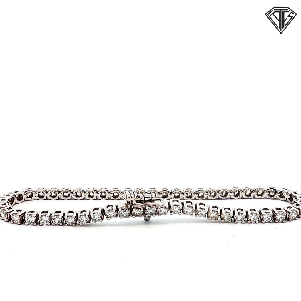 14k Yellow/ White Gold 2.50ct G VS2 Round Diamond Tennis Bracelet