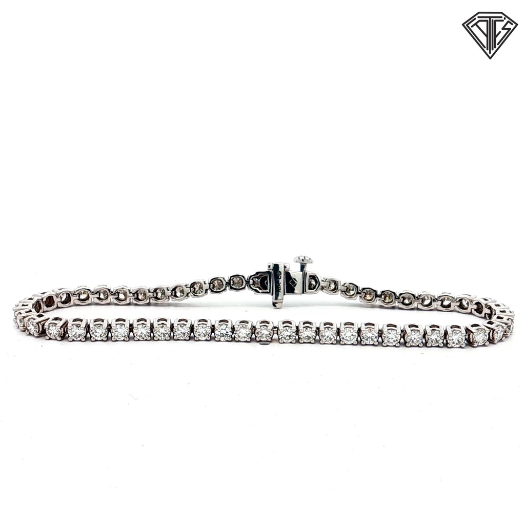 14k Yellow/ White Gold 2.50ct G VS2 Round Diamond Tennis Bracelet
