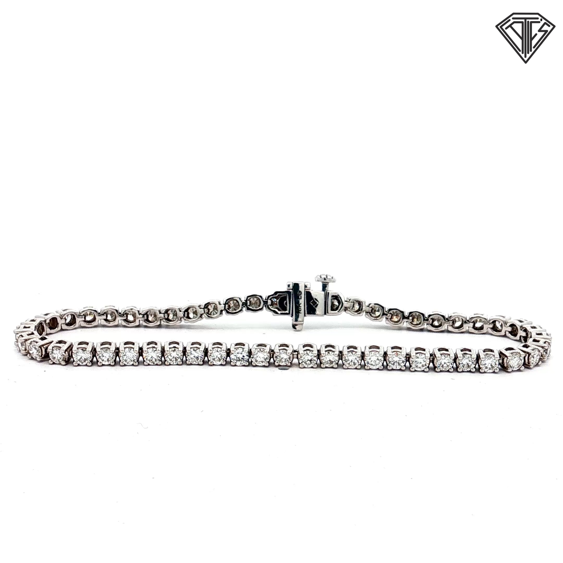 14k Yellow/ White Gold 2.50ct G VS2 Round Diamond Tennis Bracelet