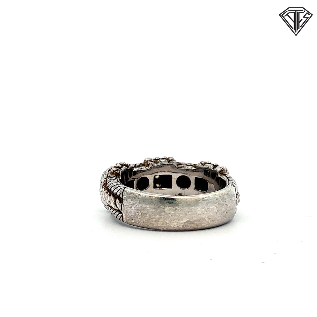 Pre-Loved Judith Ripka Silver Round Cubic Zirconium Stone Band Size 6.5