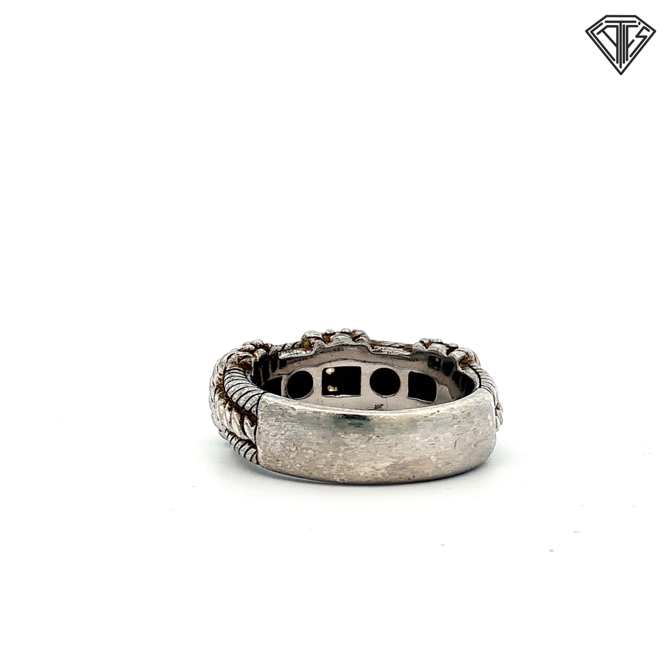 Pre-Loved Judith Ripka Silver Round Cubic Zirconium Stone Band Size 6.5