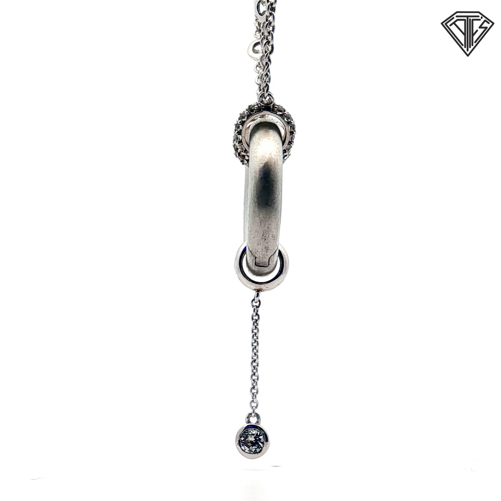Silver (925) / Round Cubic Zirconium with Magnetic Clasp Circle of Love Necklace 18"inch Designed By Petra Azar