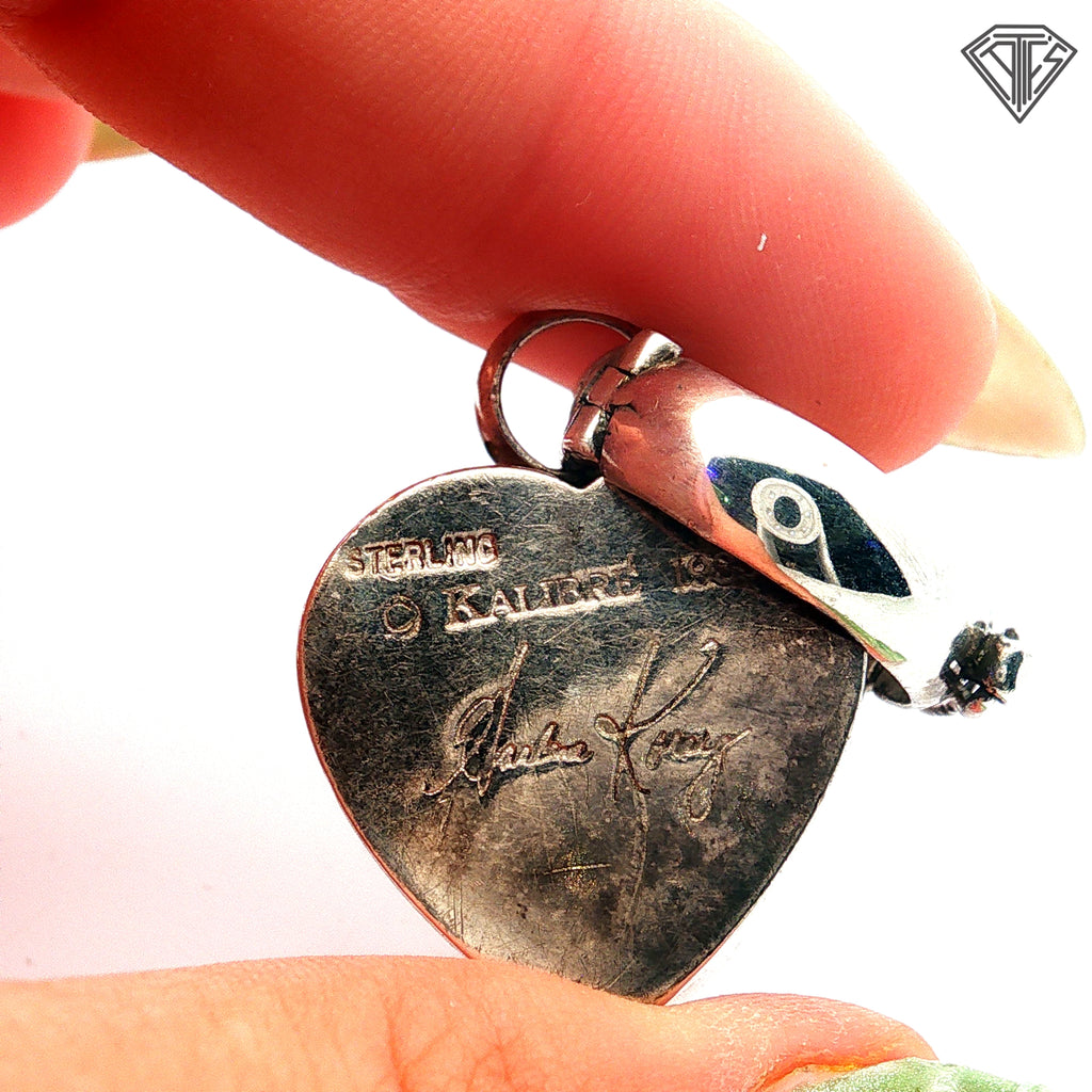 Pre-Loved Kalibre Hariene Silver Heart Shaped in a Bezel Set Cubic Zirconia Pendant