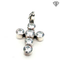 Pre-Loved Kalibre Harlene Korey Silver Bezel Set Round Cubic Zirconia Cross Pendant
