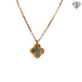 Pre-Loved 18k Yellow Gold Mother of Pearl Van Cleef & Arpeis Sweet Alhambra Pendant Necklace  15-16" inch / with Box and Paper