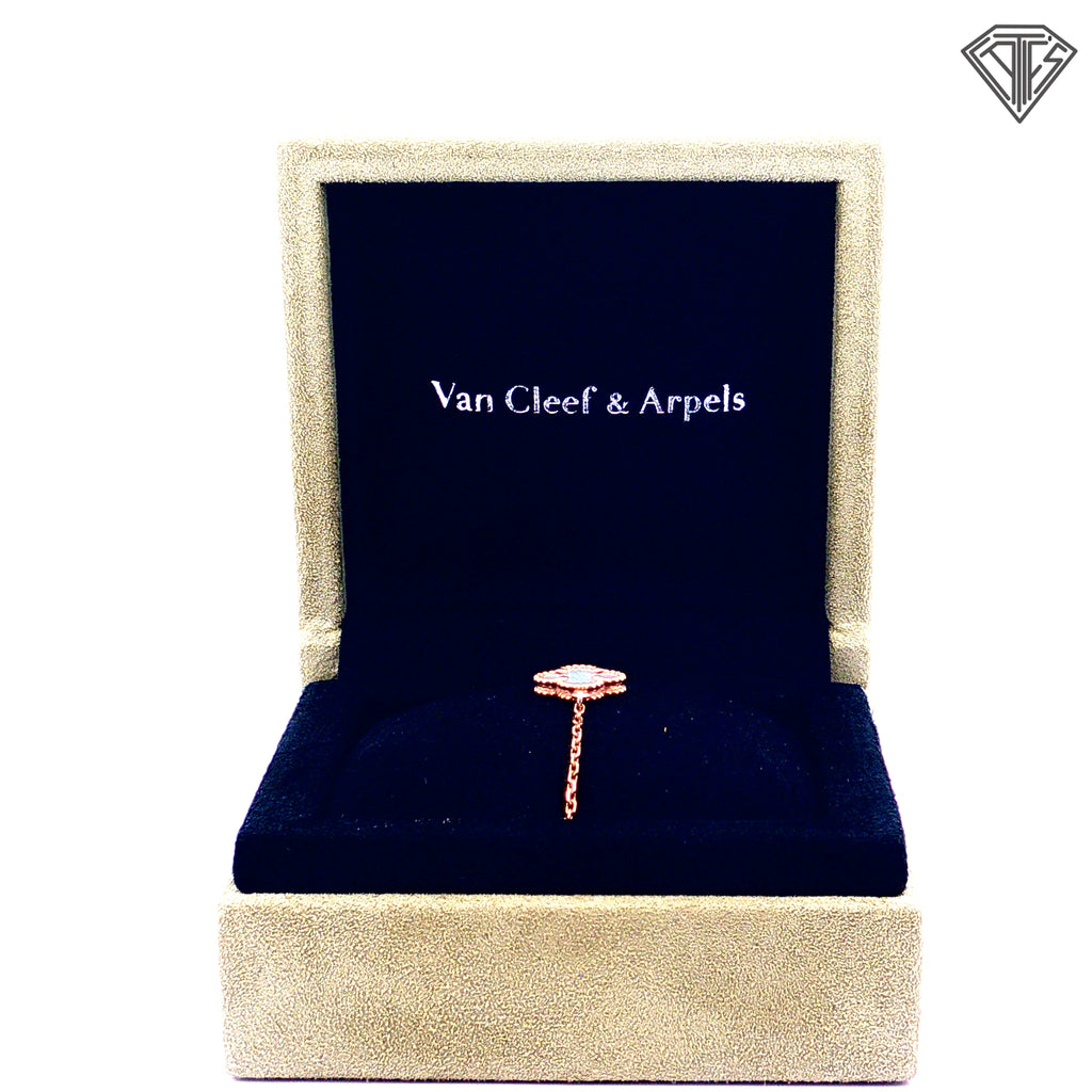 Pre-Loved 18k Yellow Gold Mother of Pearl Van Cleef Sweet Alhambra Bracelet  6.5- 7"inch / with Box and Papers