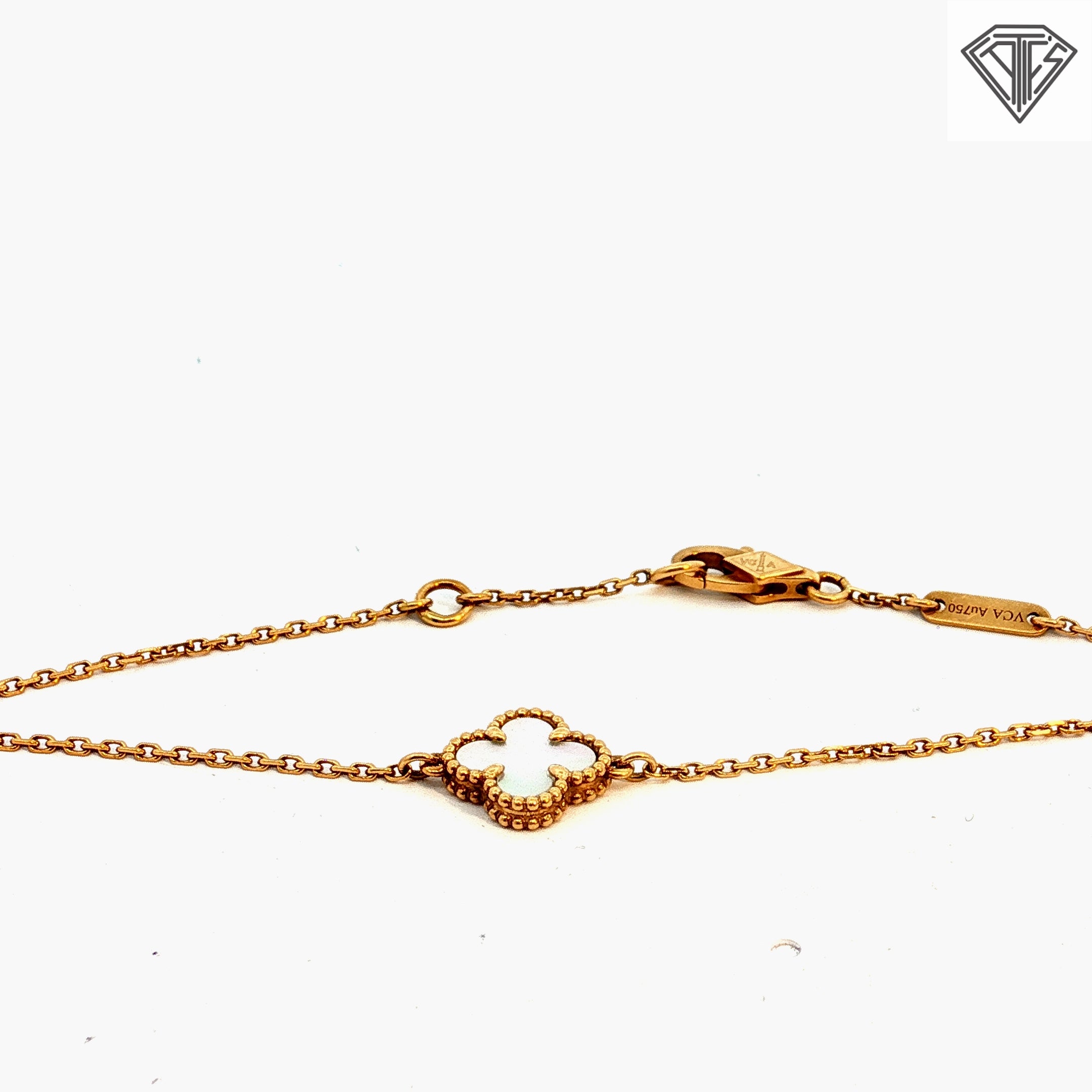 Pre-Loved 18k Yellow Gold Mother of Pearl Van Cleef Sweet Alhambra Bracelet  6.5- 7"inch / with Box and Papers