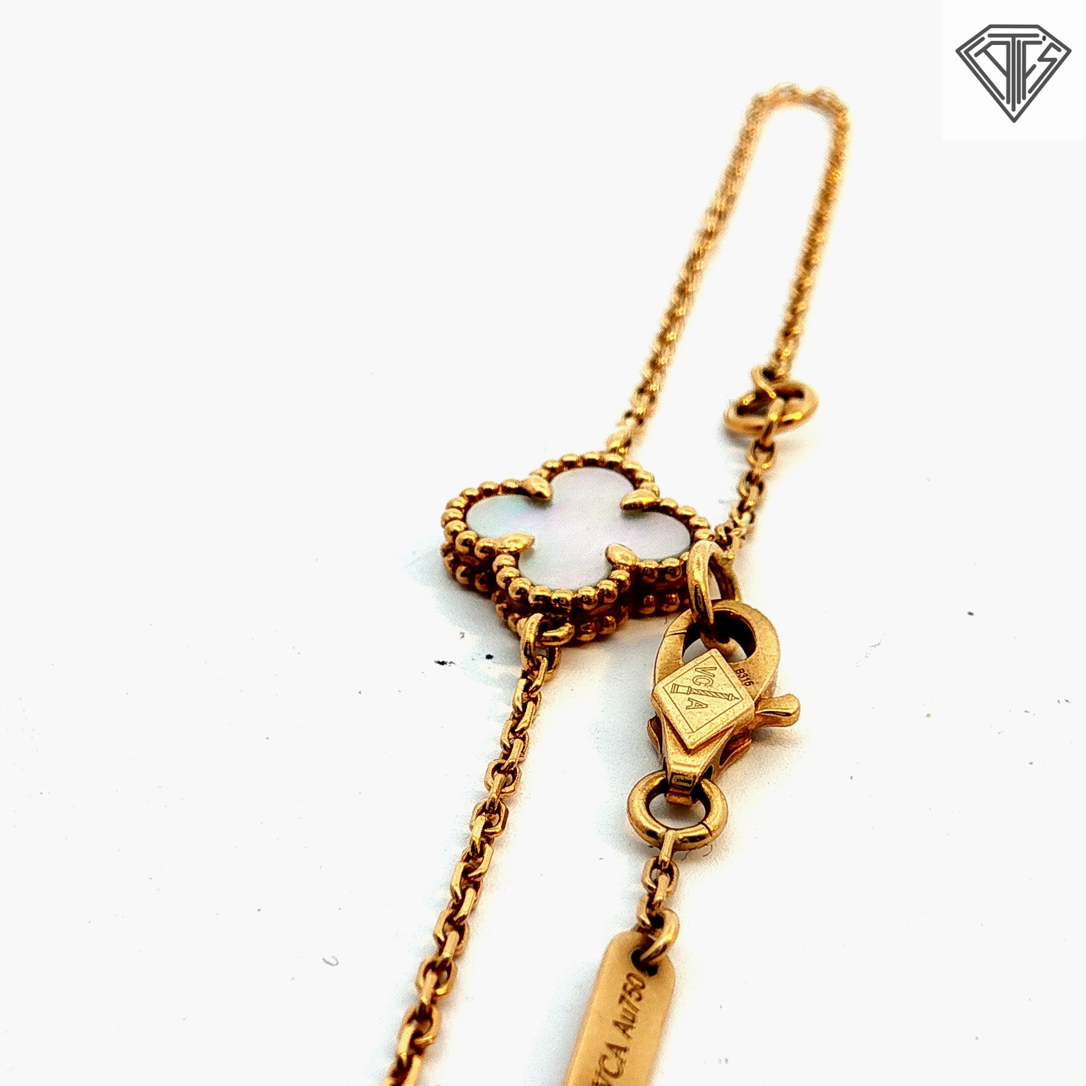 Pre-Loved 18k Yellow Gold Mother of Pearl Van Cleef Sweet Alhambra Bracelet  6.5- 7"inch / with Box and Papers