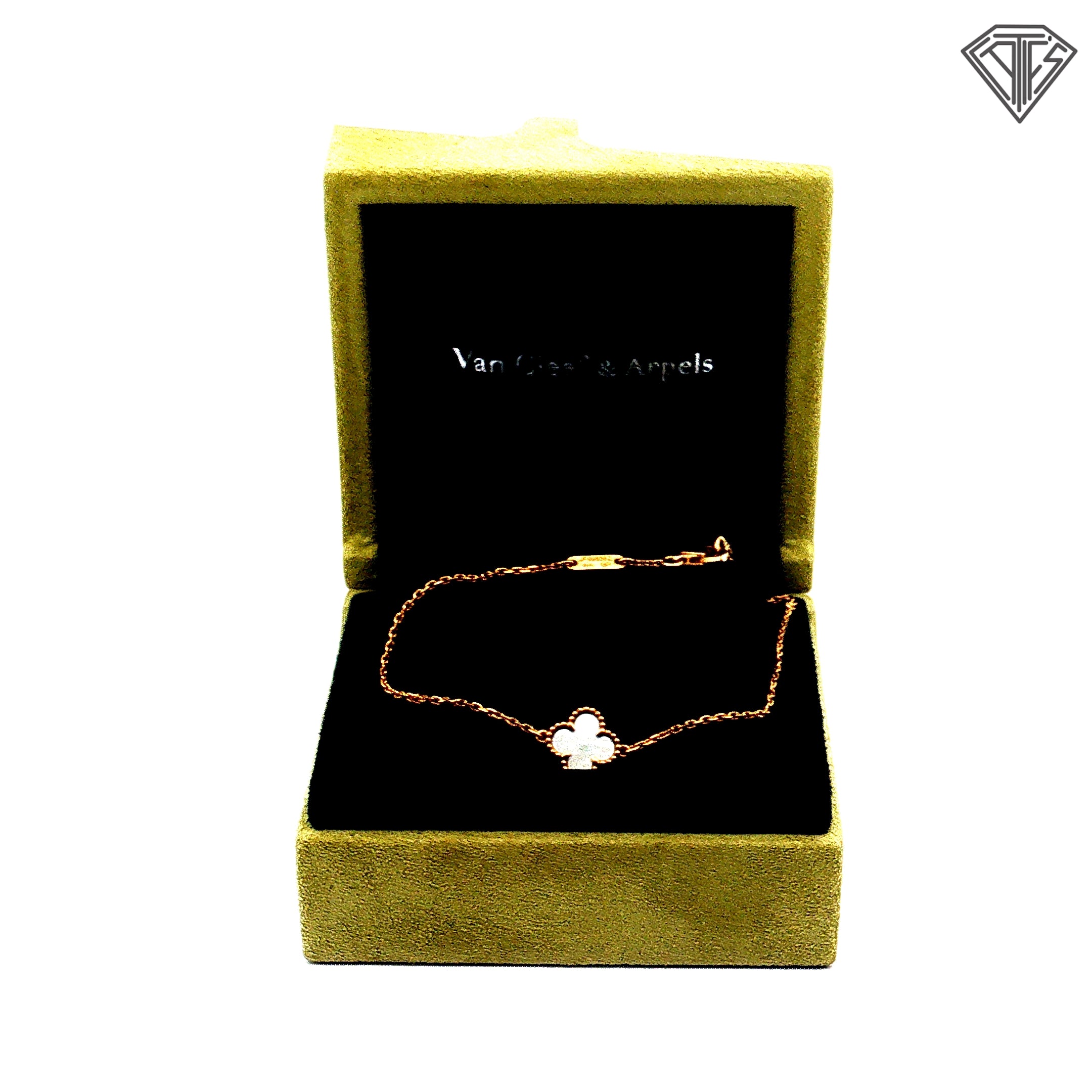 Pre-Loved 18k Yellow Gold Mother of Pearl Van Cleef Sweet Alhambra Bracelet  6.5- 7"inch / with Box and Papers