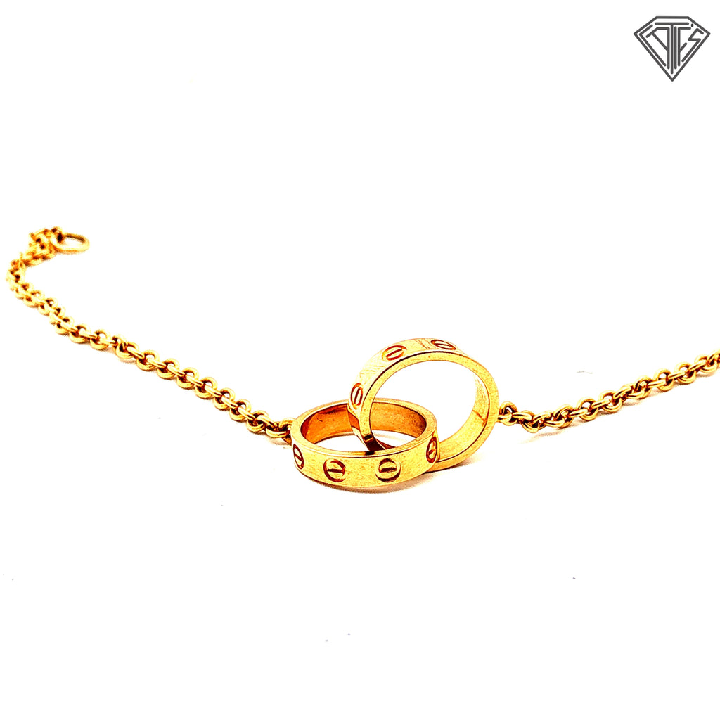 Pre-Loved 18k Yellow Gold Cartier Love Bracelet on a Chain  6"inch