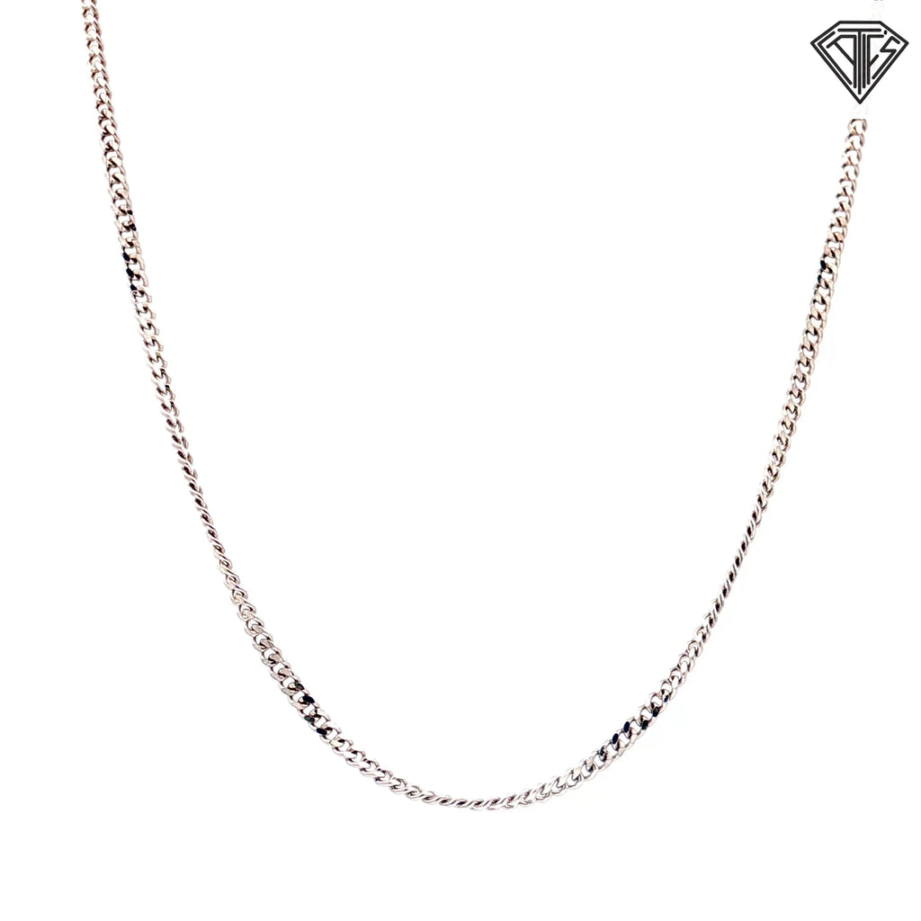 14k White Gold Mico Cuban Link Necklace 4.3 Gram  18"inch