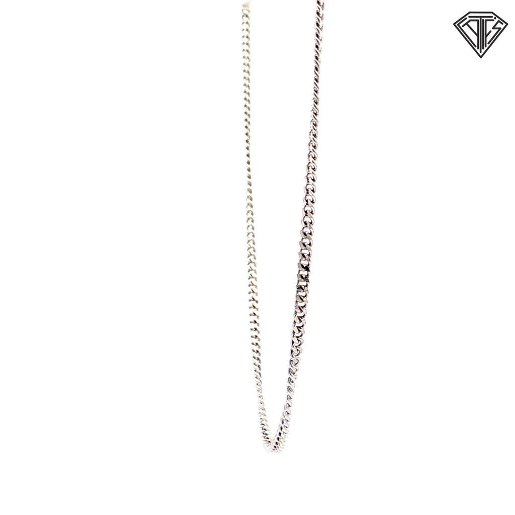 14k White Gold Mico Cuban Link Necklace 4.3 Gram  18"inch