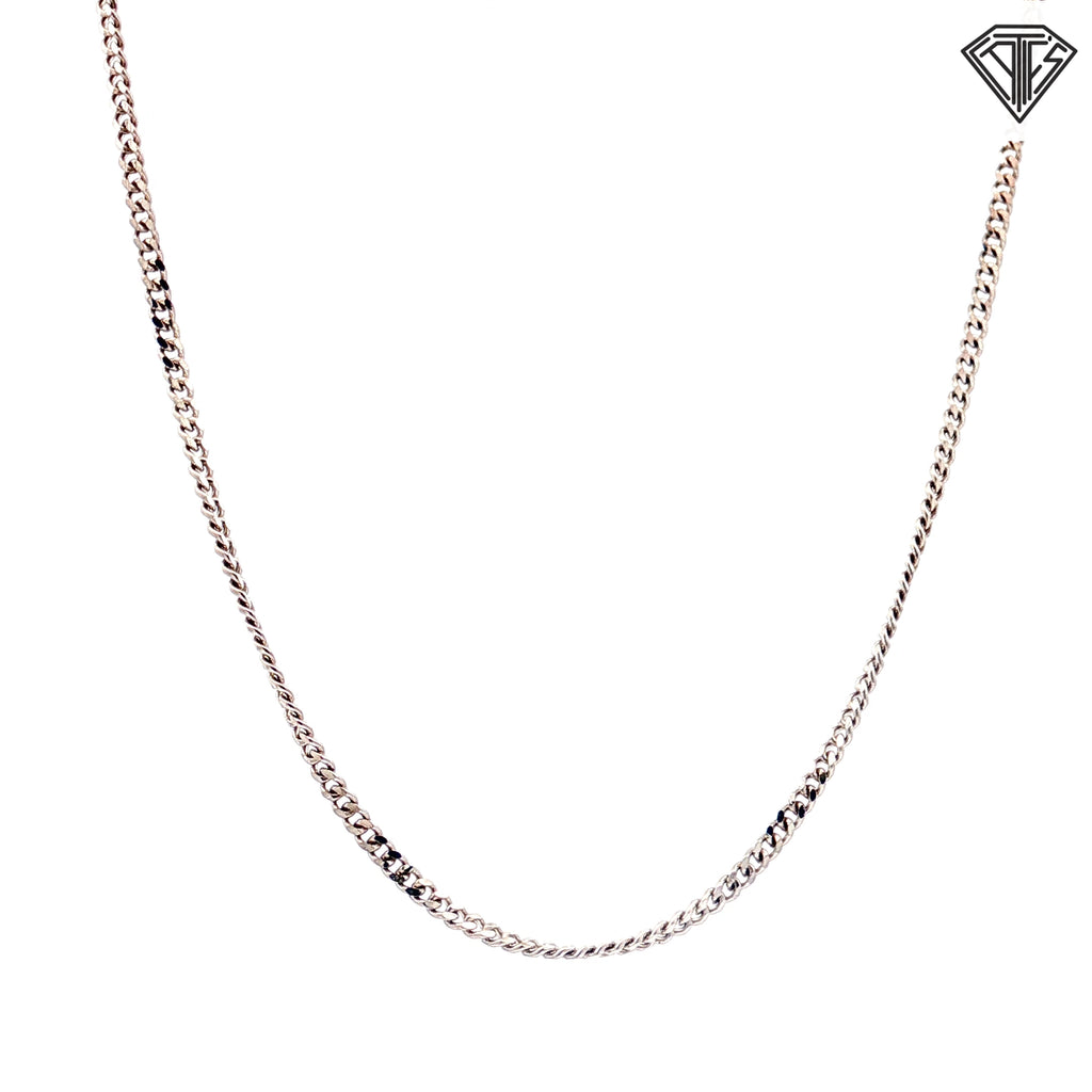 14k White Gold Mico Cuban Link Necklace 4.3 Gram  18"inch