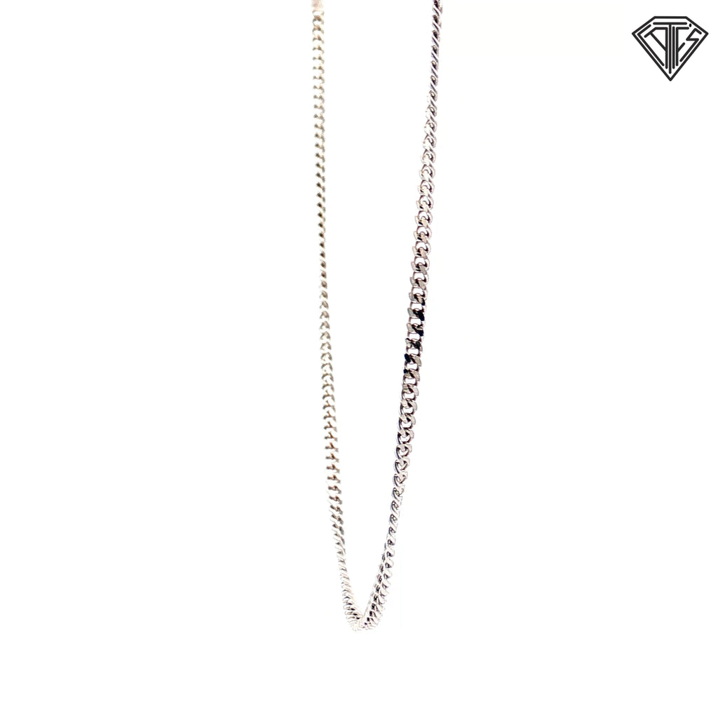 14k White Gold Mico Cuban Link Necklace 4.3 Gram  18"inch