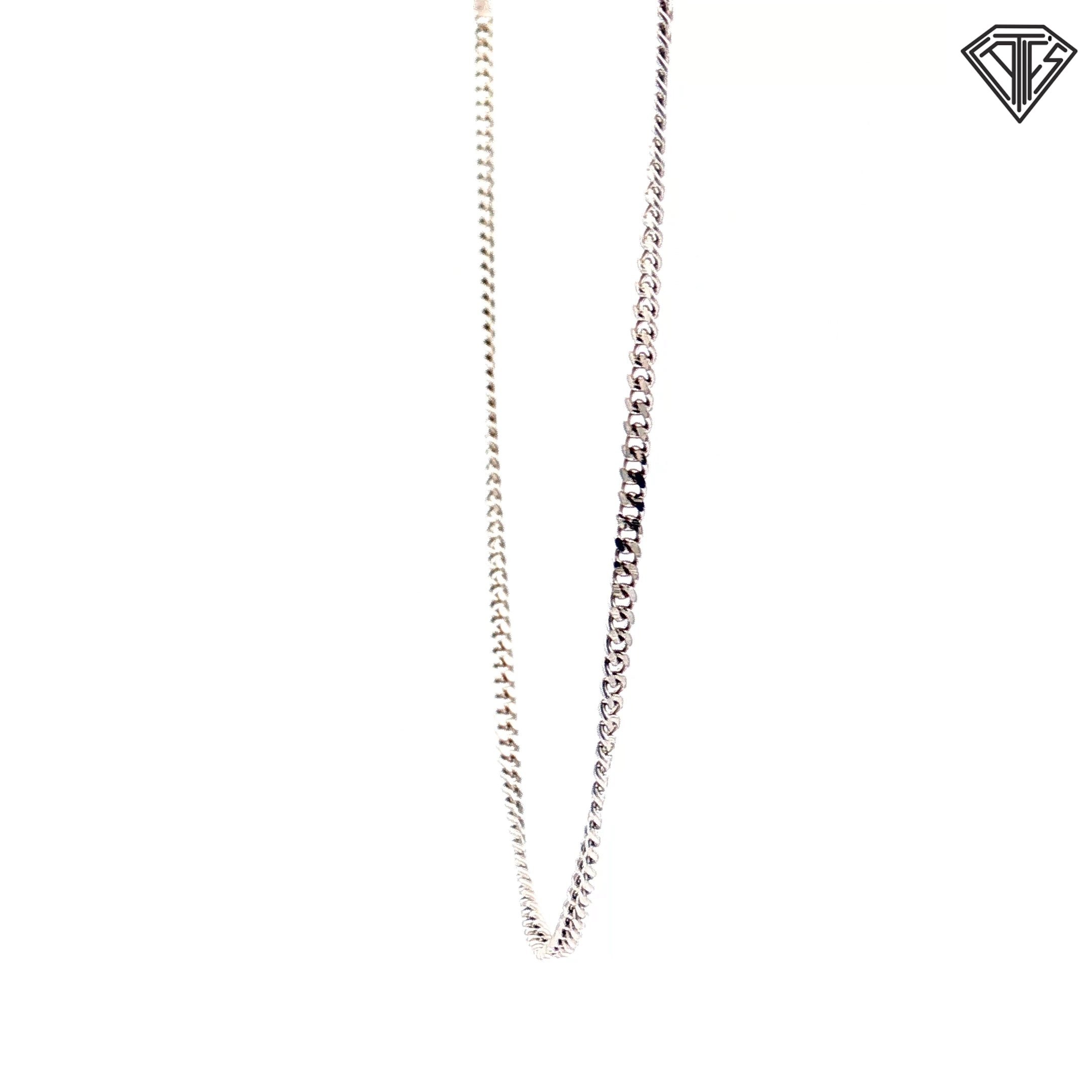 14k White Gold Mico Cuban Link Necklace 4.3 Gram  18"inch