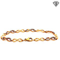 10k Two Tone Pave set in Round Cubic Zirconium Stone Infinity Baby Bracelet 6"inch 4.1 gram