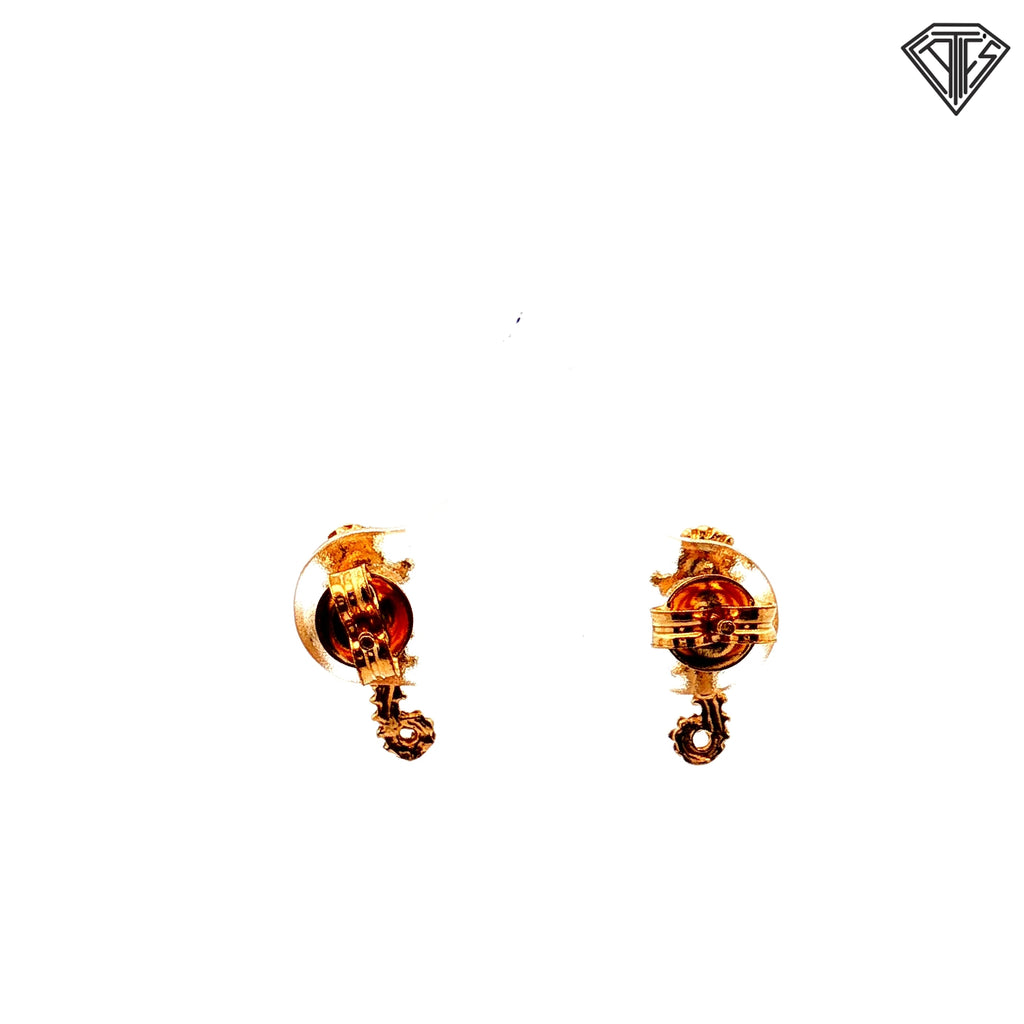 14k Yellow Gold Sea Horse Stud Earrings 1.0 gram