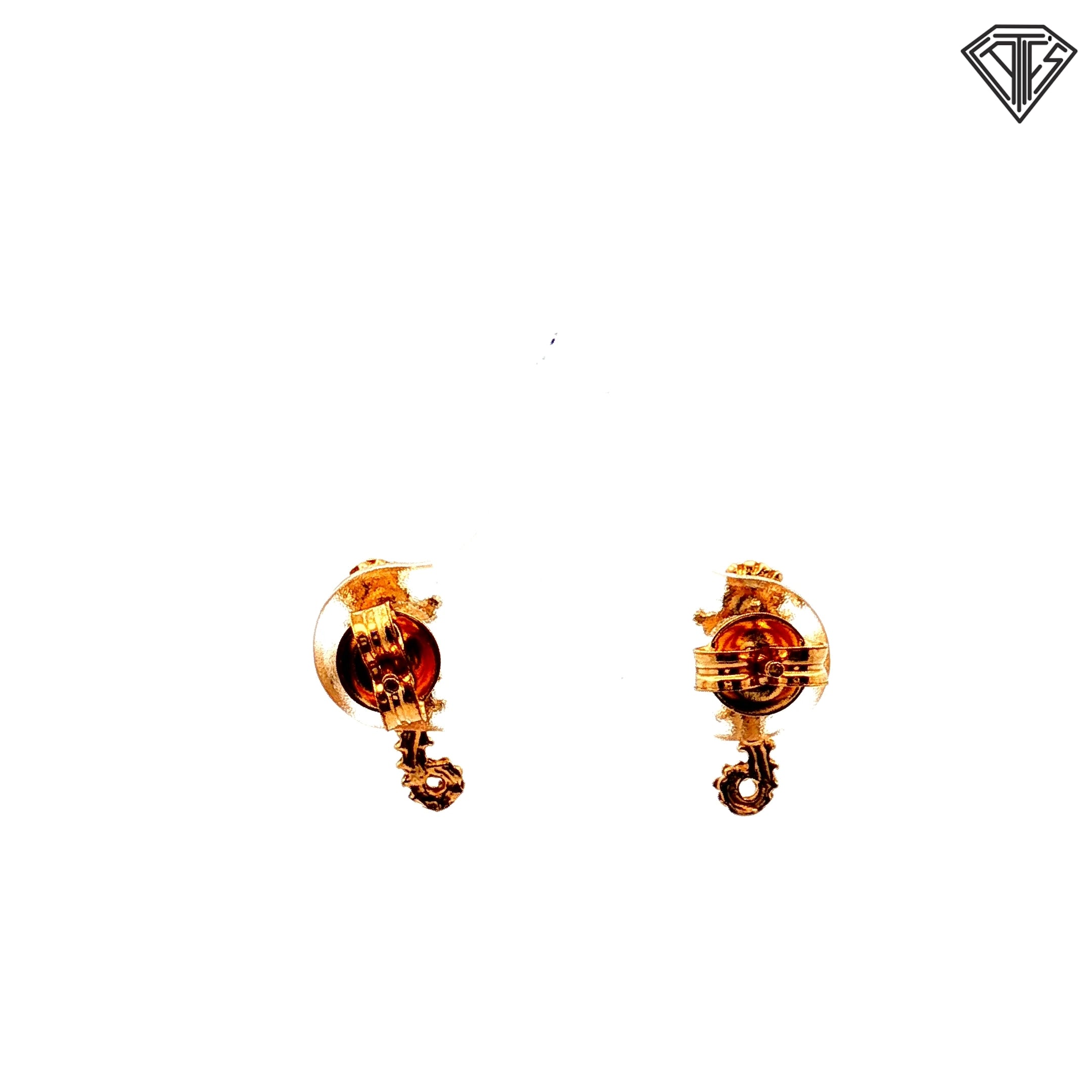14k Yellow Gold Sea Horse Stud Earrings 1.0 gram