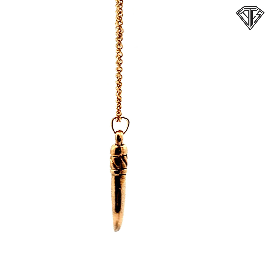 14k Yellow Gold Italian Horn Pendant 16"inch 4.1 gram