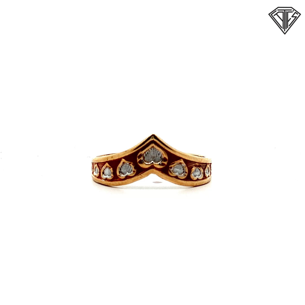 14k Two Tone V Shaped Stackable Ring 1.8 gram Size 7.5