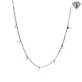 14k White Gold .25ct G SI1 Round Rough Diamond Stackable Necklace 16"inch