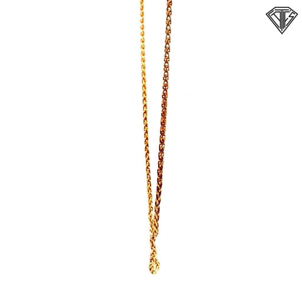 14k Yellow Gold Wheat Necklace 5.0 gram 1.45mm 18"inch