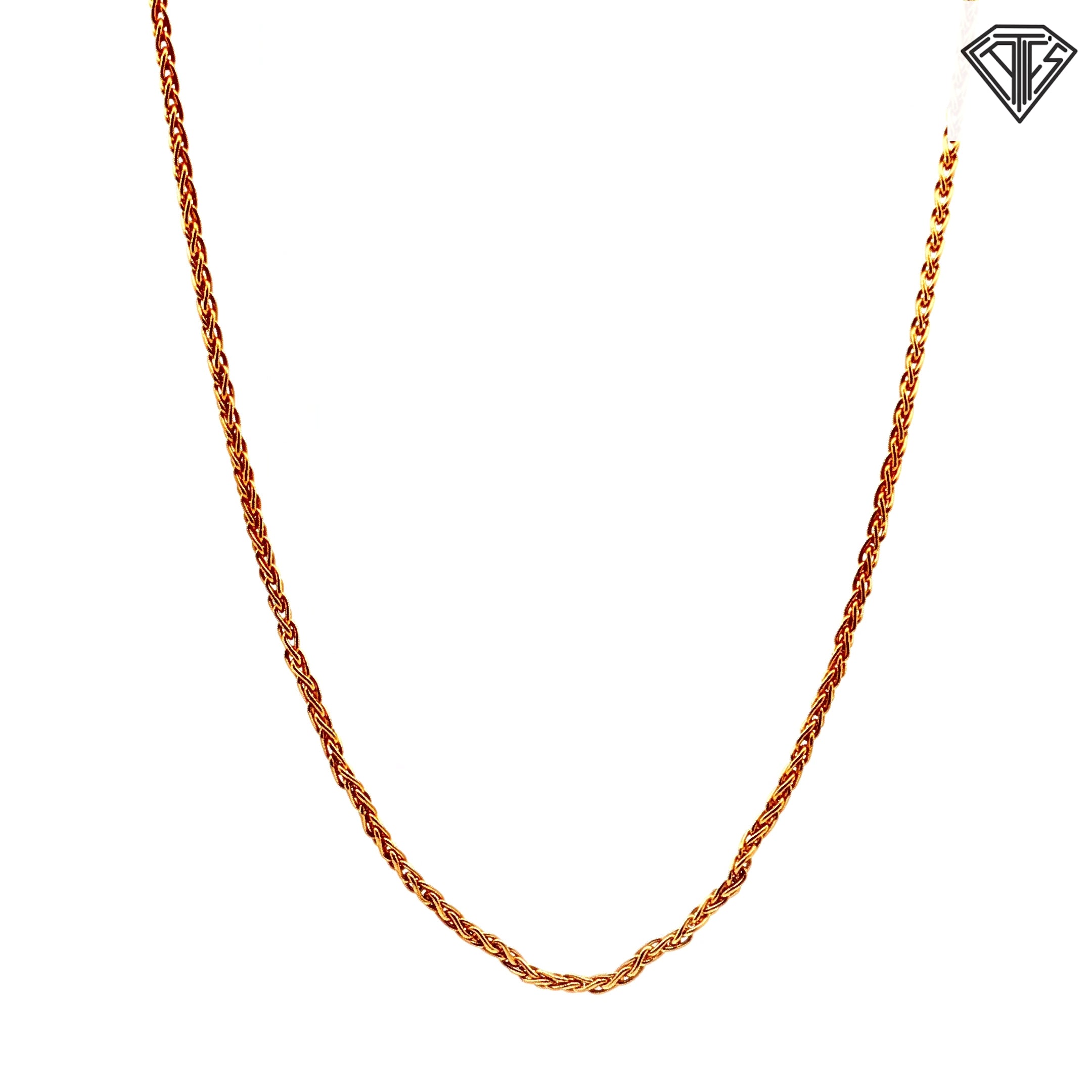 14k Yellow Gold Wheat Necklace 5.0 gram 1.45mm 18"inch
