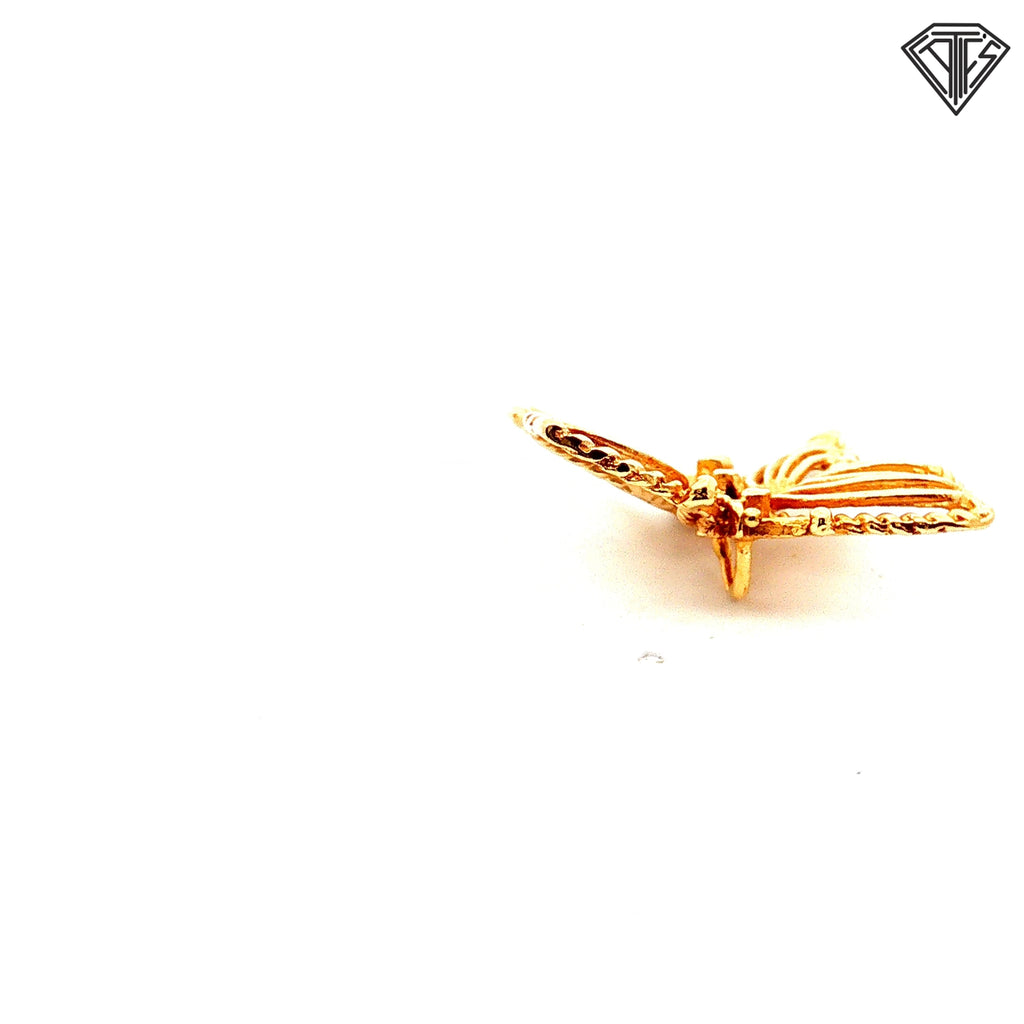 14k Yellow Gold Butterfly Pendant 4.00gram