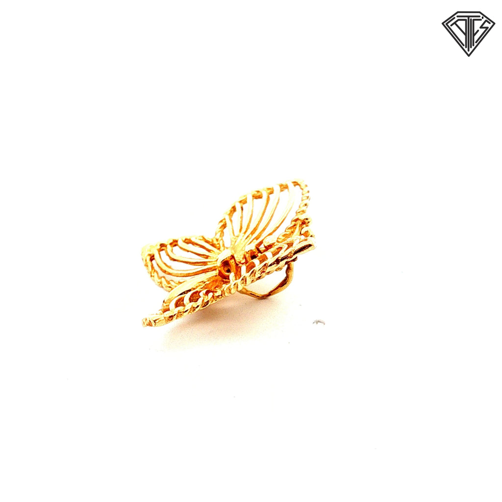14k Yellow Gold Butterfly Pendant 4.00gram