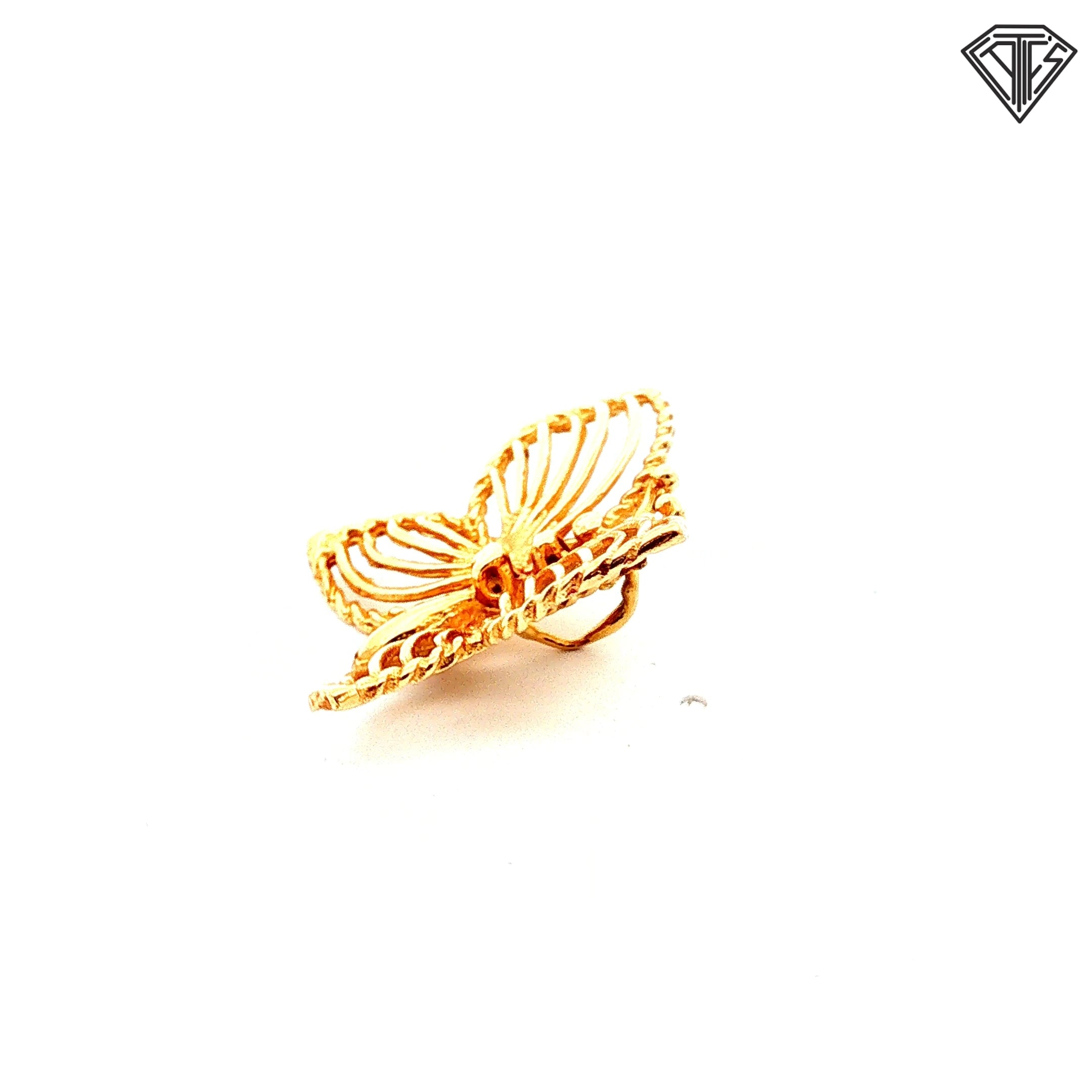 14k Yellow Gold Butterfly Pendant 4.00gram