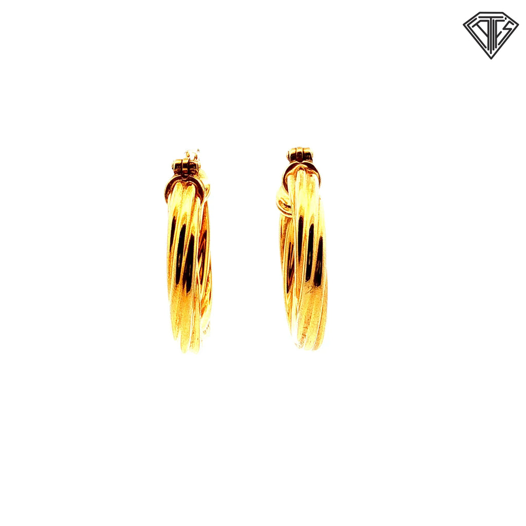 14k Yellow Gold Twisted Hoop 6.7gram 4.72mm
