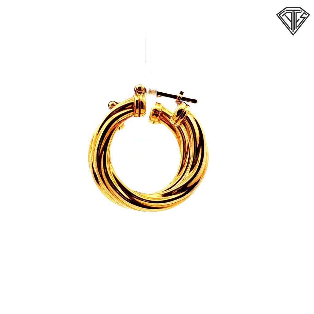 14k Yellow Gold Twisted Hoop 6.7gram 4.72mm