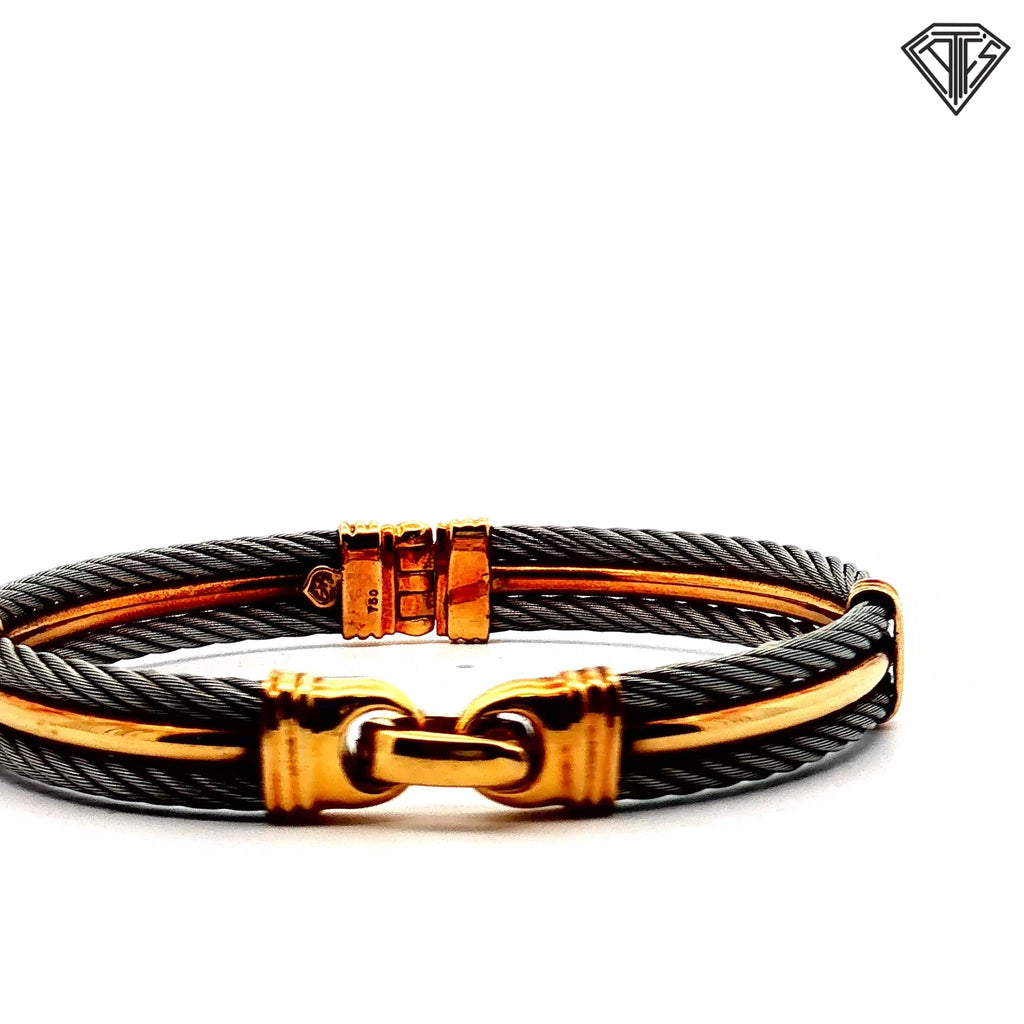 18k Gold Fitted Twisted Cable Bracelet 30.6 gram