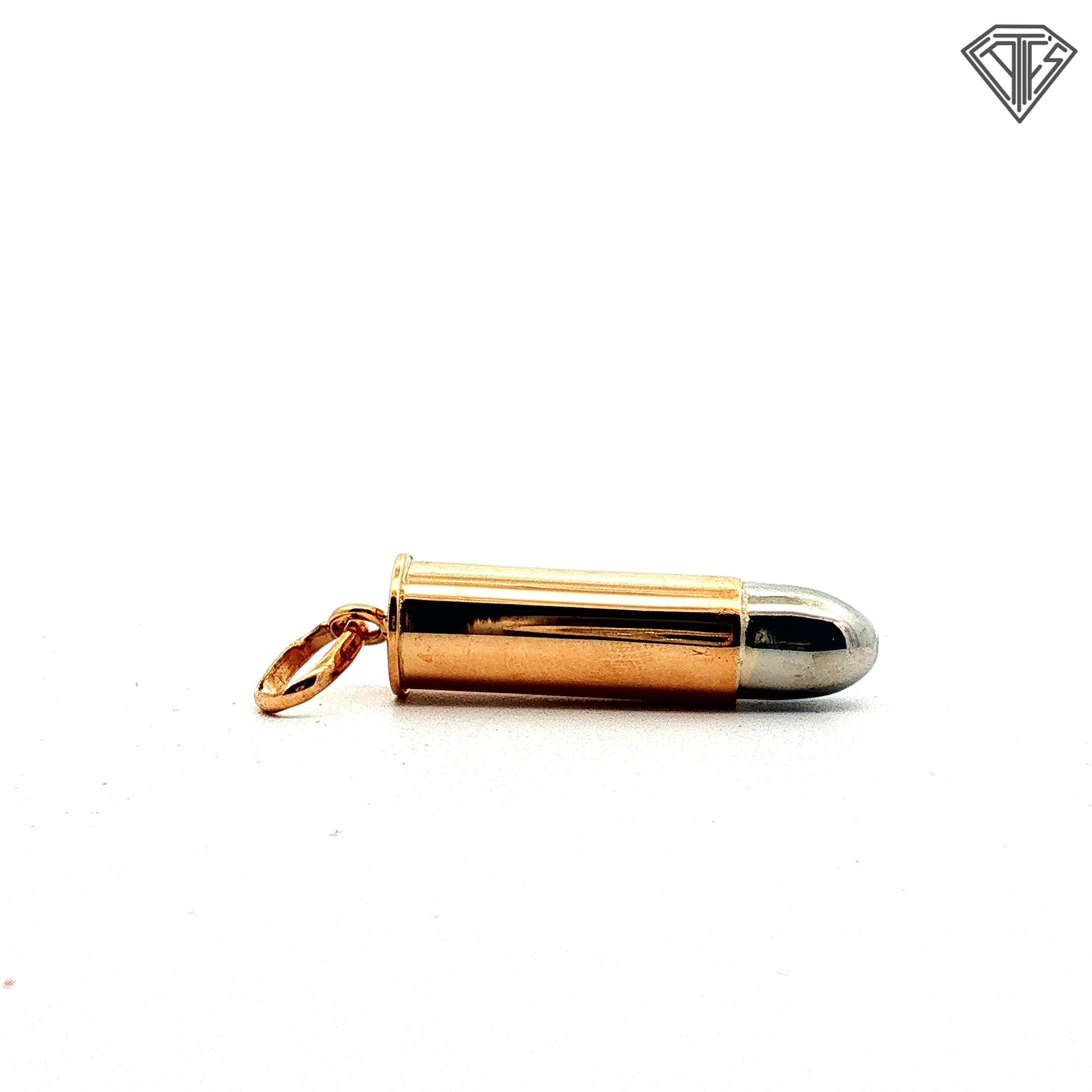 18k Two Tone Bullet Pendant 3.8 gram 1"inch