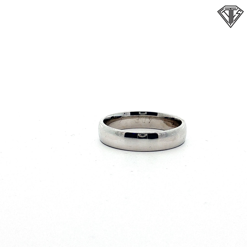 14k White Gold European Comfort-Fit Wedding Band 5.2 gram Size 10