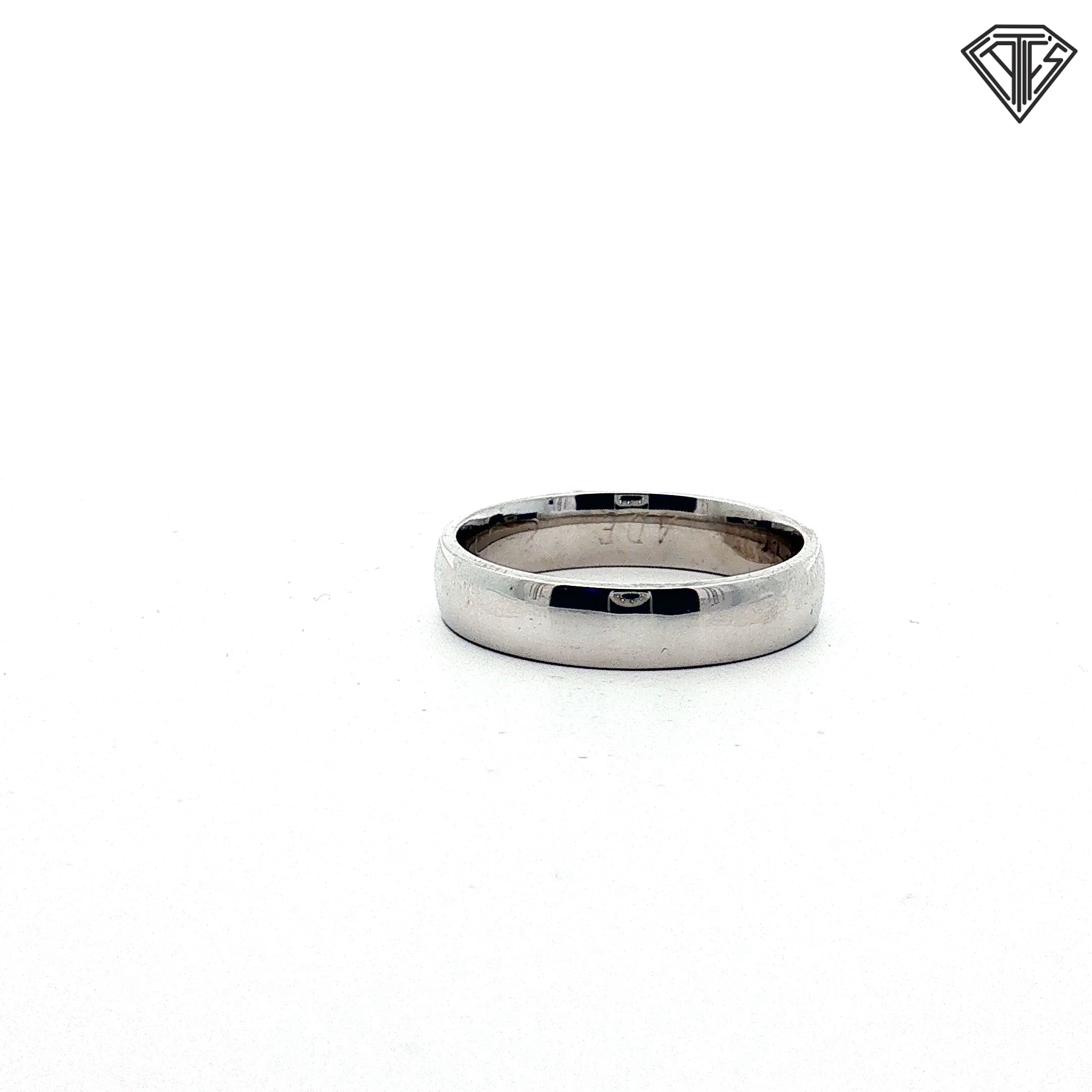 14k White Gold European Comfort-Fit Wedding Band 5.2 gram Size 10