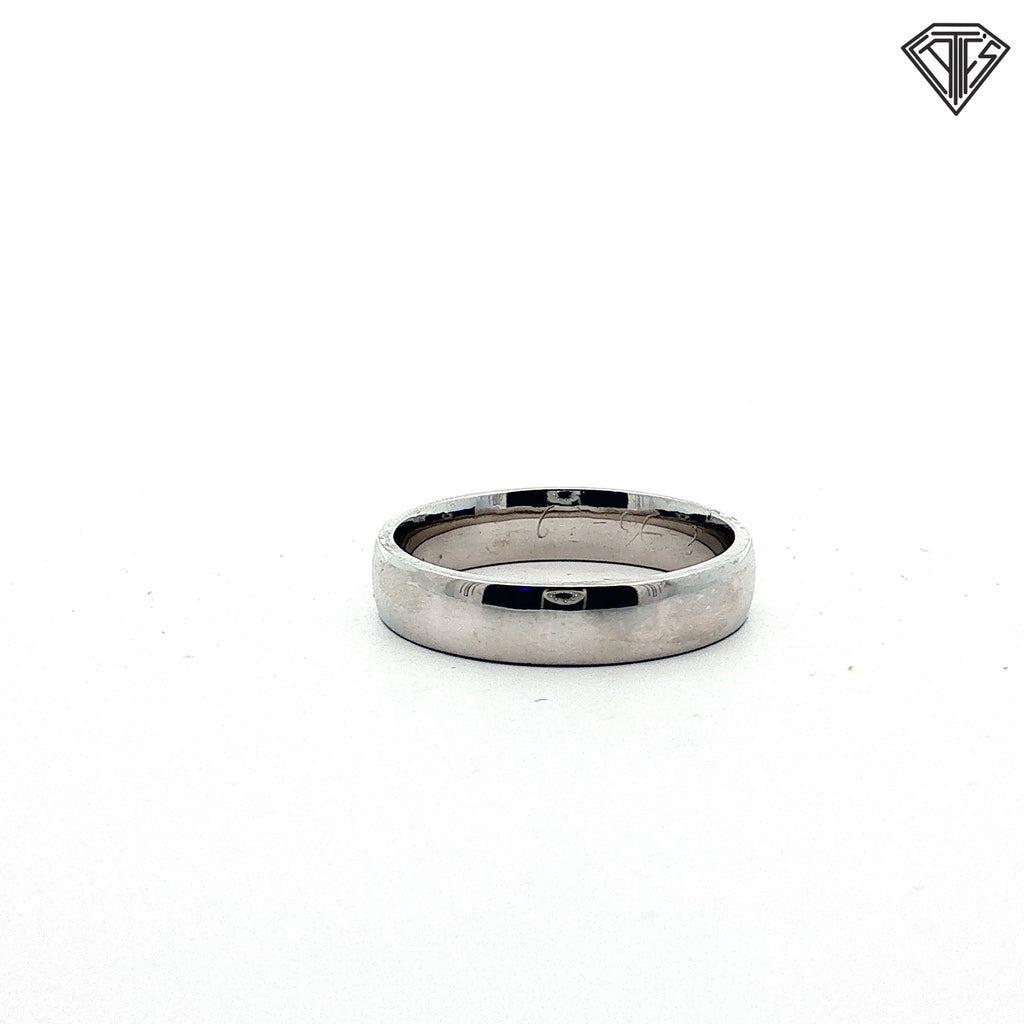 14k White Gold European Comfort-Fit Wedding Band 5.2 gram Size 10
