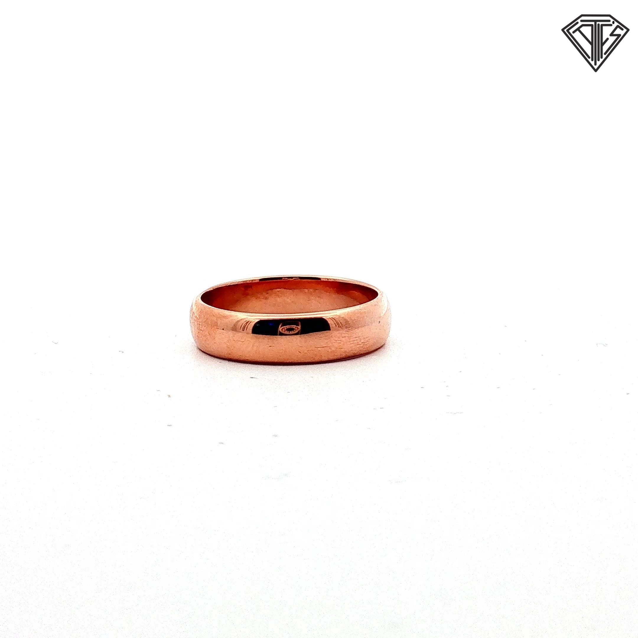 14k Rose Gold European Comfort-Fit Wedding Band 4.4 gram Size 7.5