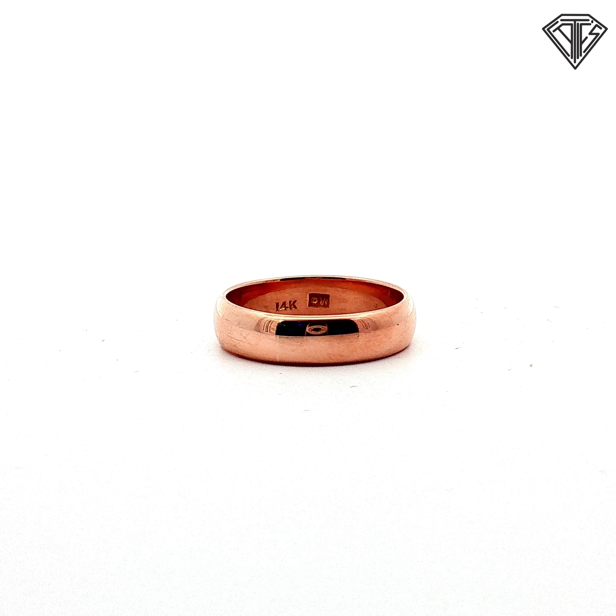 14k Rose Gold European Comfort-Fit Wedding Band 4.4 gram Size 7.5